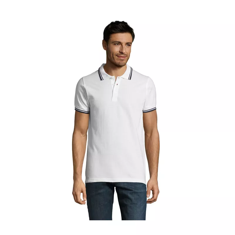 Koszulka polo męska bawełniana 200 g/m² Sol's PASADENA - Biały/Navy (S00577-NW)