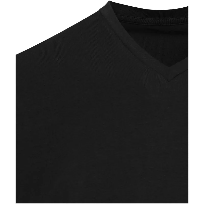 Balfour organiczna koszulka unisex z krótkim rękawem i dekoltem w serek, wykonana z materiału o gramaturze 200 g/m², z certyf - Czarny (39665-BLACK)