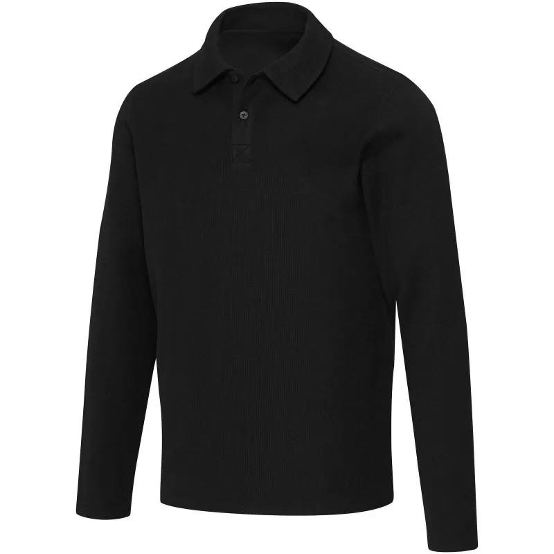 Apollo koszulka polo z długim rękawem, uniseks - Czarny (39550-BLACK)