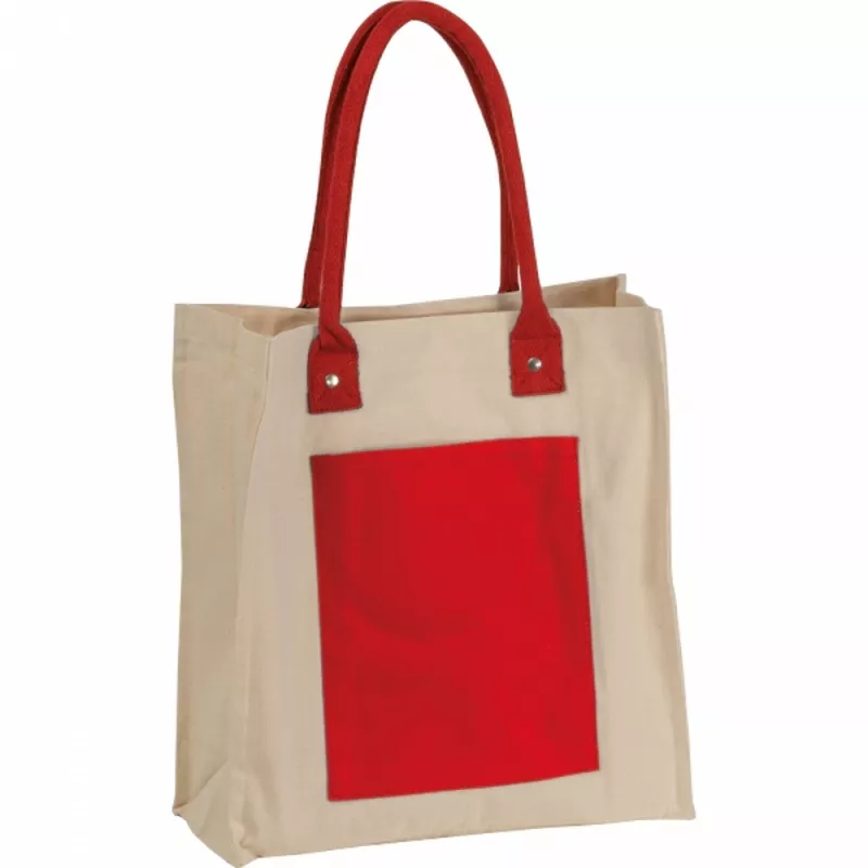 Torba płócienna z długimi uszami 320 g/m2 RODOLFO - czerwony (6521805)
