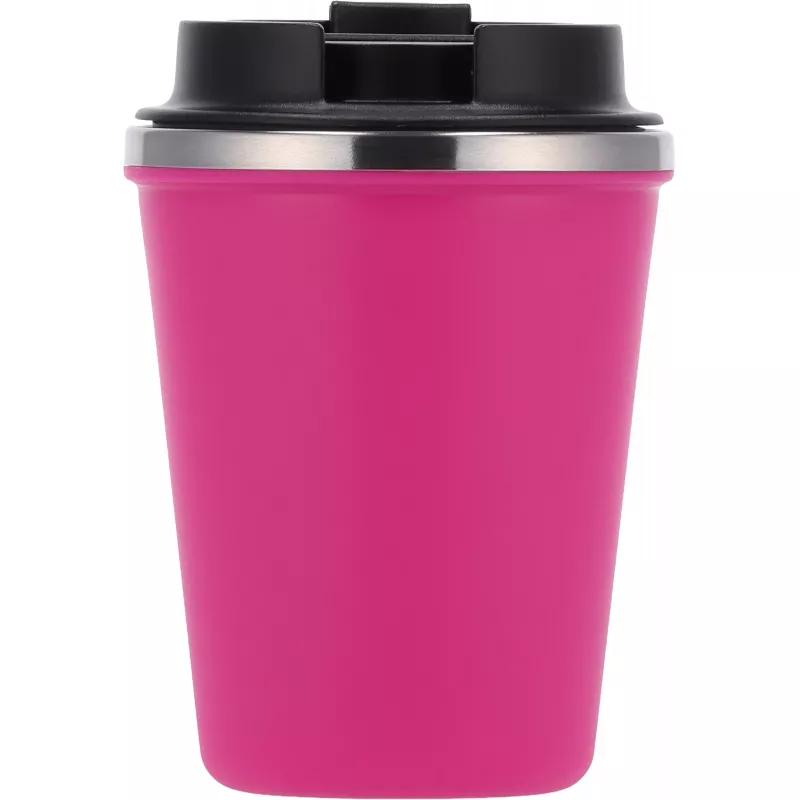 Kubek termiczny 350 ml z powłoką z recyklingu METODY - różowy (8496211)