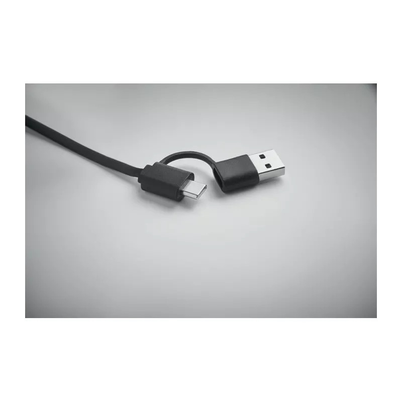 Kabel do ładowania zwijany 60W 80 cm LINEA - Czarny (MO2425-03)