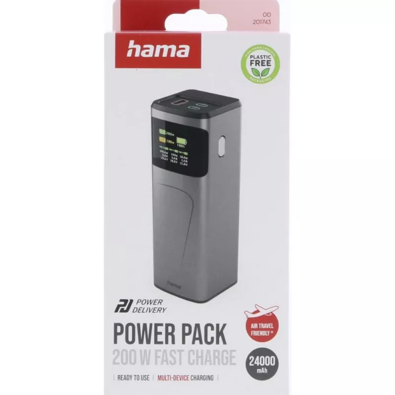 Power bank 24000 mAh Hama High Power 200W - grafitowy (VH030-15)