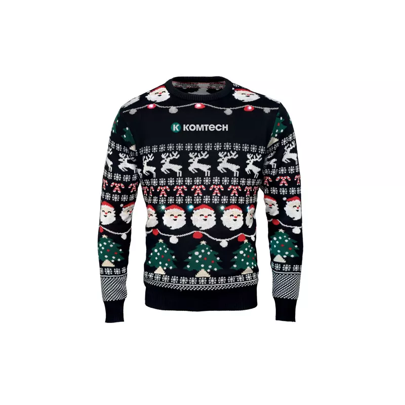 Sweter świąteczny z 10 lampkami LED S/M SHAMIS - Czarny (CX1553-03)
