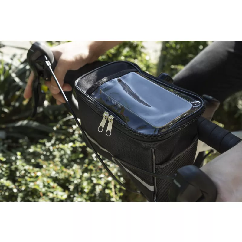 Velofon Plus Torba na telefon komórkowy do roweru RPET - czarny (AP800047-10)