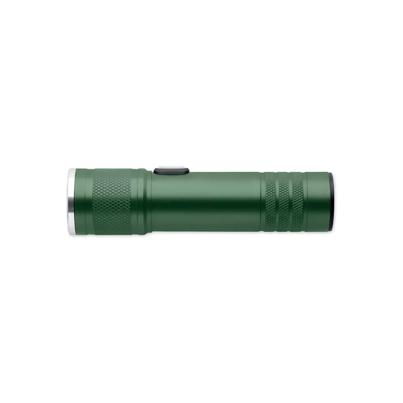 Latarka COB z aluminium z recyklingu FLASHRA - Ciemnozielony (MO2724-60)