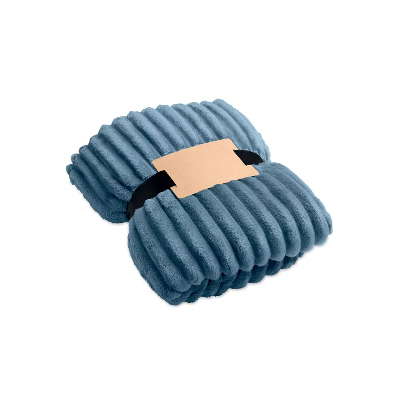 Koc polarowy RPET w paski 130x170 cm 450 g/m² NIEVE - Petrol (MO3184-20)