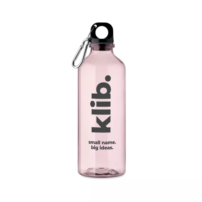 Butelka z RPET z karabińczykiem 500 ml MOSS RE500 - Przezroczysty Rózowy (MO2803-31)
