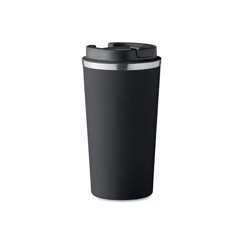 Kubek termiczny ze stali z recyklingu 510 ml BRACE + - Czarny (MO6579-03)