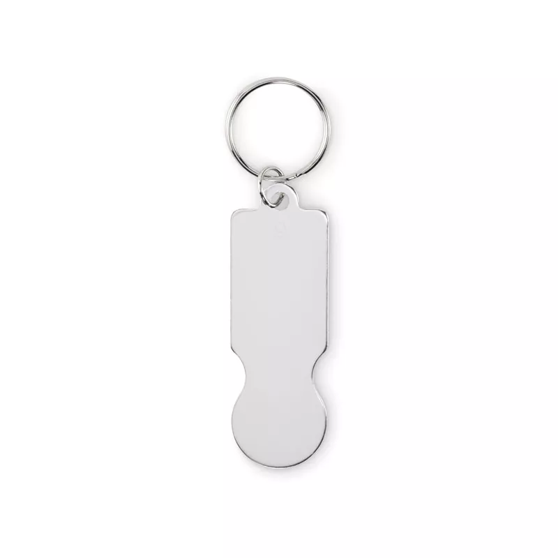 Brelok z żetonem do wózka z aluminium TOKLEY - Srebrny (MO2407-14)