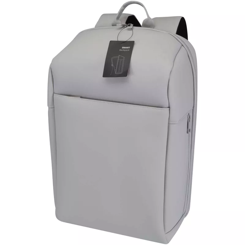 SMART plecak na laptopa 15” wykonany z materiałów z recyklingu (certyfikat GRS), o pojemności 18 litrów - Jasnoszary (13015382)
