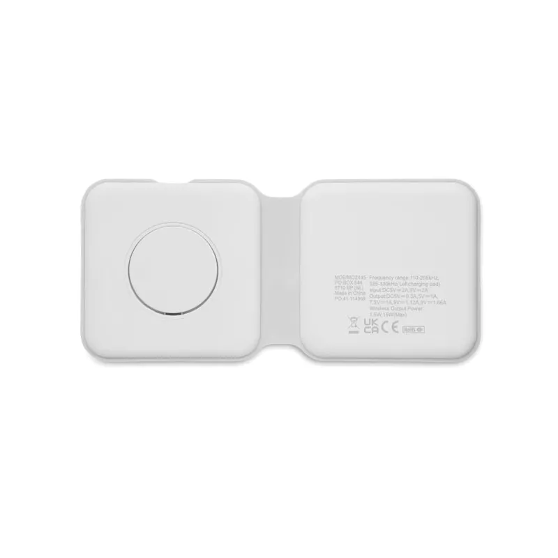 Stacja ładująca 2 w 1 składana 15W FLIP - Bialy (MO2445-06)