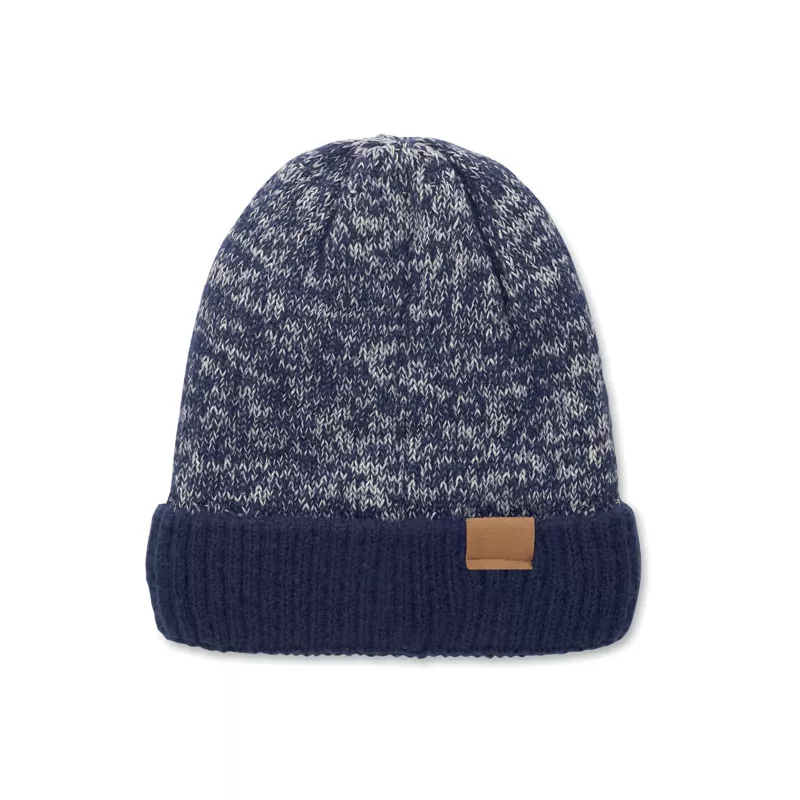 Czapka dzianinowa unisex z podszewką polarową PUNTOS - Niebieski (MO3221-04)