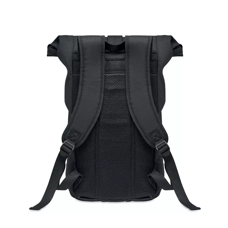 Plecak rolltop z płótna 340 g/m² ZURICH ROLL - Czarny (MO6704-03)