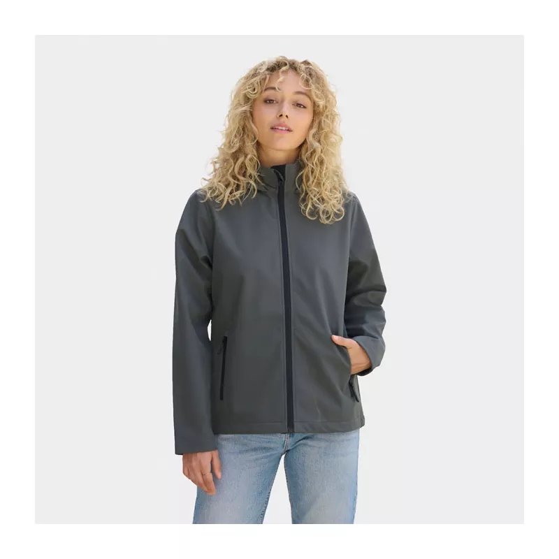 Softshell damski z kapturem Sol's RACE HOODED WOMEN - Szarość Węgla Drzewnego (S04448-CR)