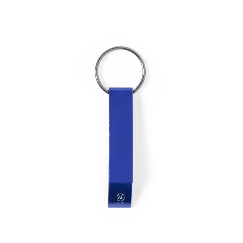 Brelok do kluczy, otwieracz do butelek z aluminium z recyklingu - niebieski (V1102-11)