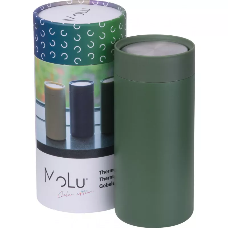 Kubek termiczny stalowy z recyklingu LE PORT MoLu 360 ml - oliwkowy (535319)