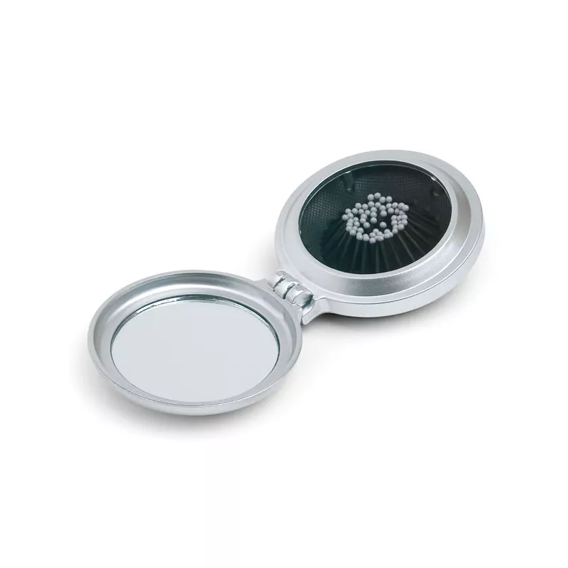 Lusterko składane ze szczotką do włosów B BEAUTY - Srebrny (KC2683-14)