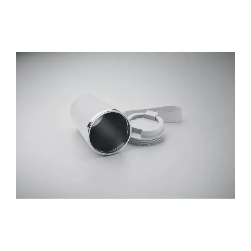 Kubek termiczny 350 ml z paskiem na nadgarstek TOPAZ - Bialy (MO2317-06)