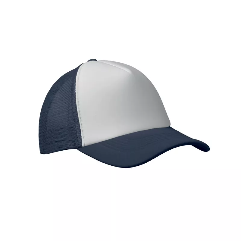 Czapka trucker 5-panelowa 150 g/m² BUBBLE - Biały/Ciemnoniebieski (MO2269-54)