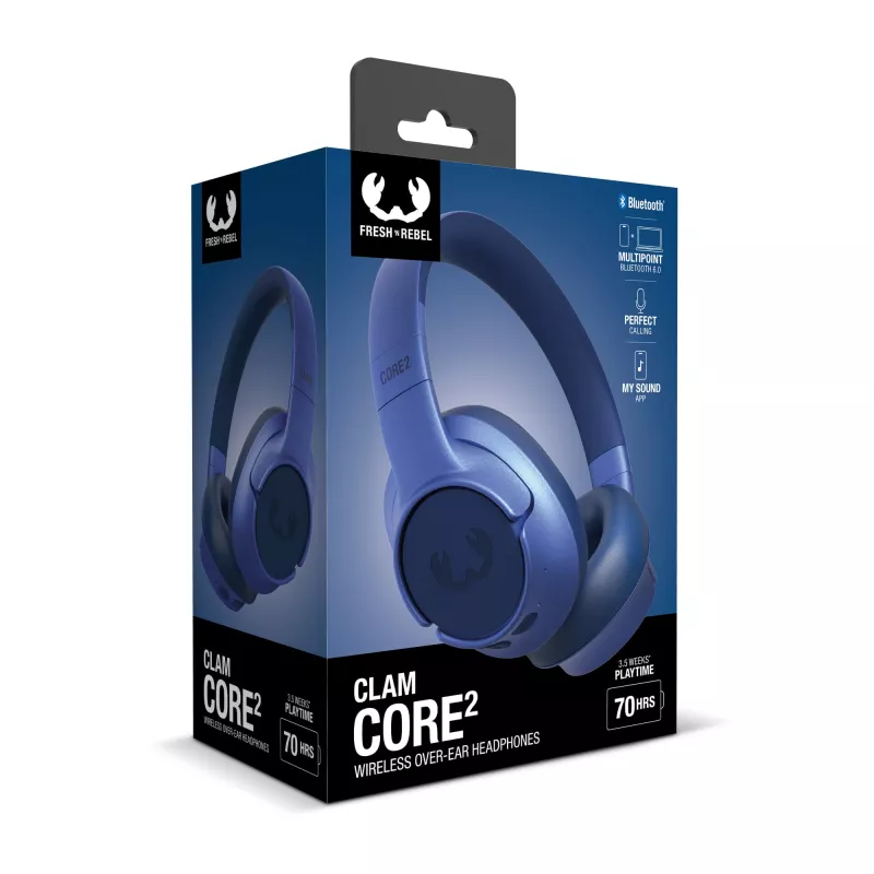 Fresh 'n Rebel Clam Core 2 Bezprzewodowe Słuchawki Over-Ear - niebieski (LT49748-N0011)
