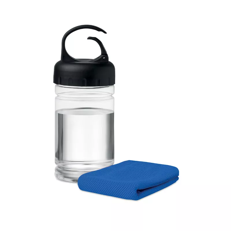 Ręcznik sportowy w butelce PET 30x80 cm FRIS - Niebieski (MO9203-37)