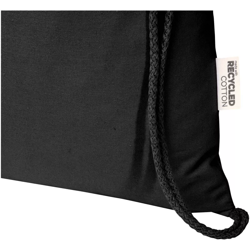 Oregon Blend torba ściągana sznurkiem z materiału materiału z recyklingu, 140 g/m², 5 l, posiadająca certyfikat GRS - Czarny (12076190)