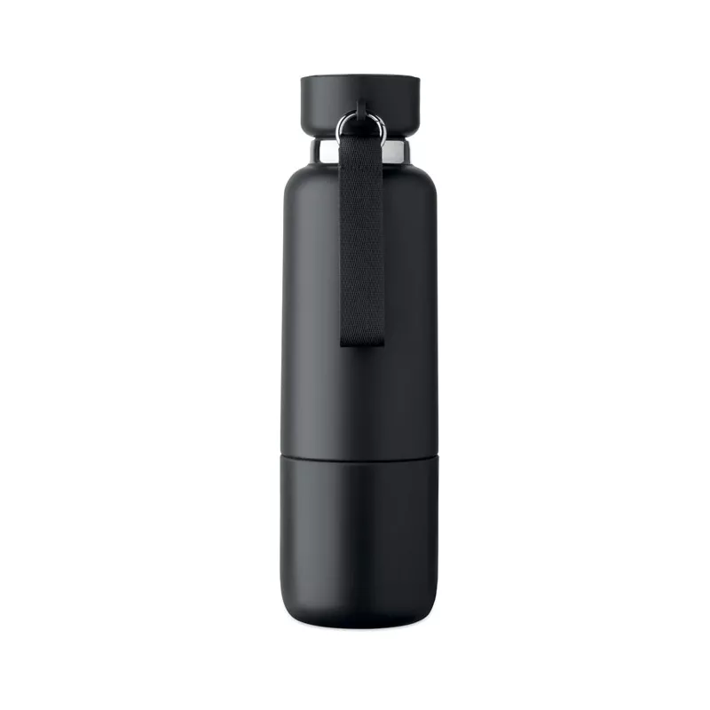 Butelka termiczna stalowa z kubkiem 500 ml NOEKA - Czarny (MO2716-03)