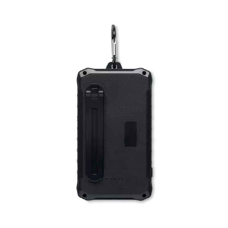 Powerbank solarny 8000 mAh z dynamem i lampką LED DYA - Czarny (MO6841-03)