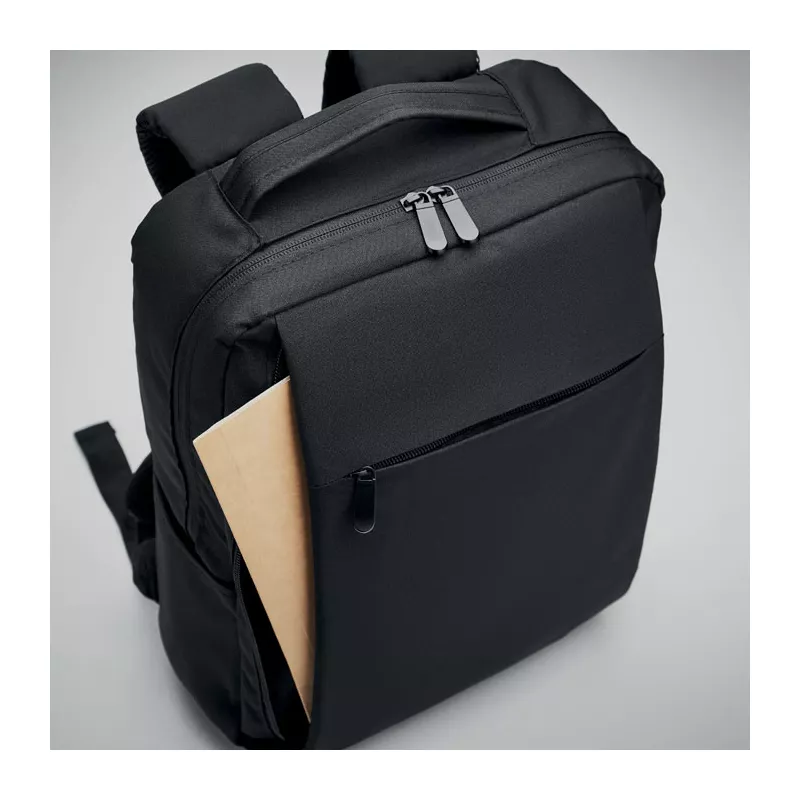 Plecak na laptop 13" z RPET z kablem USB SEOUL - Czarny (MO6328-03)