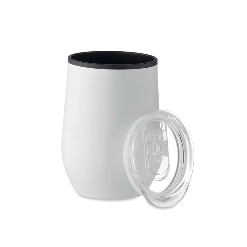 Kubek termiczny stalowy z pokrywką 350 ml CHIN CHAN - Bialy (MO6700-06)