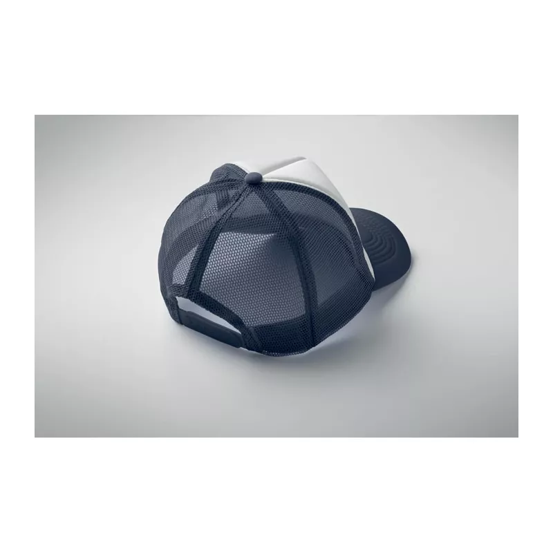 Czapka trucker 5-panelowa 150 g/m² BUBBLE - Biały/Ciemnoniebieski (MO2269-54)