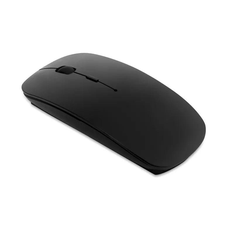 Mysz bezprzewodowa z ABS z recyklingu CURVY - Czarny (MO8117-03)