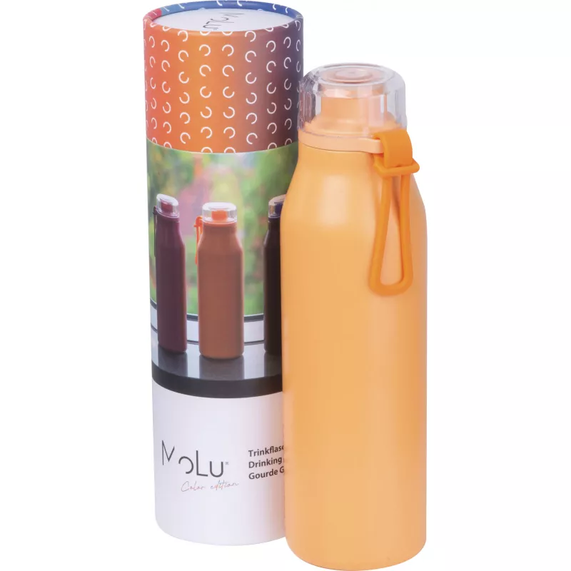 Butelka termiczna stalowa z recyklingu GRAND HAVEN MoLu 640 ml - pomarańczowy (534910)