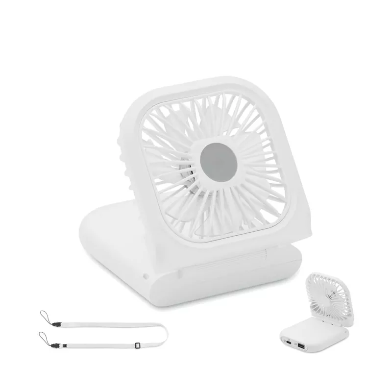 Wentylator składany z powerbankiem 3000 mAh STANDFAN - Bialy (MO2123-06)