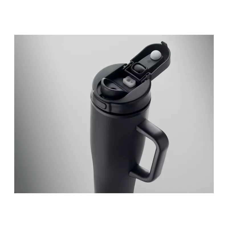 Kubek termiczny ze stali z recyklingu 900 ml ATLANTA - Czarny (MO3213-03)
