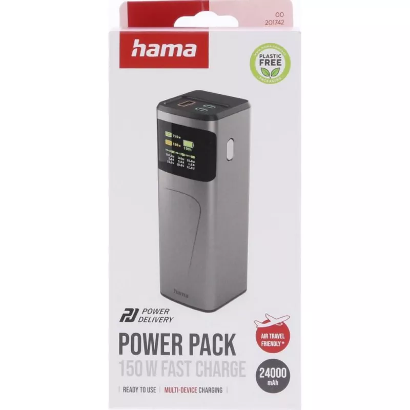 Power bank 24000 mAh Hama High Power 150W - grafitowy (VH029-15)