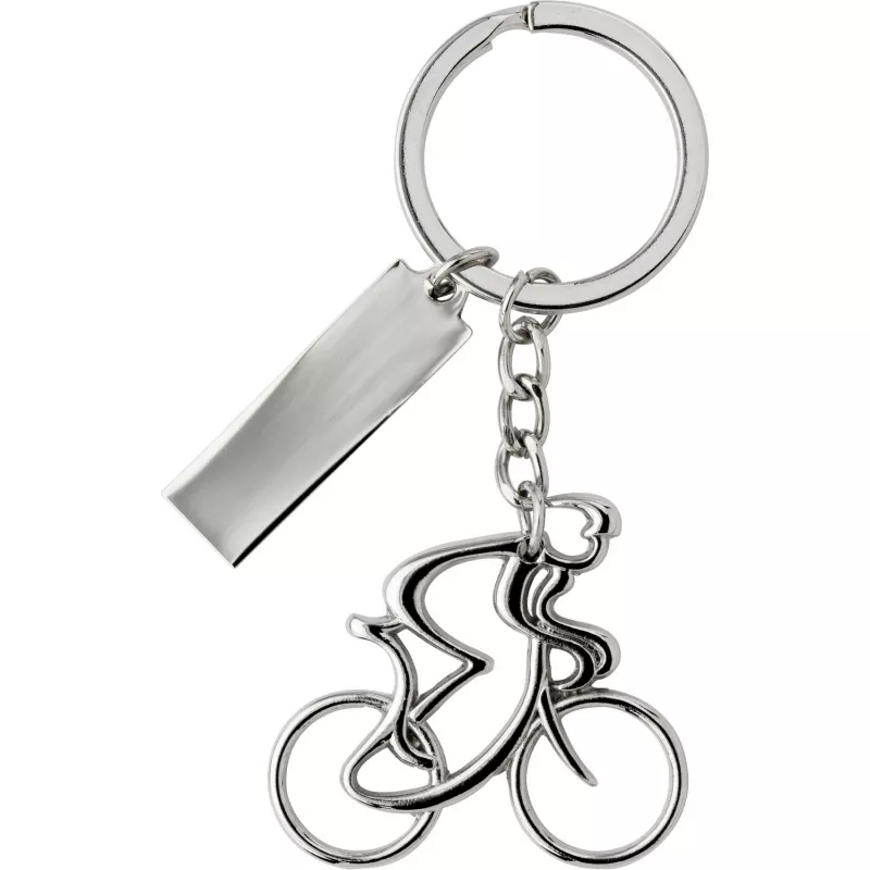 Brelok do kluczy "rowerzysta" - srebrny (V4948-32)