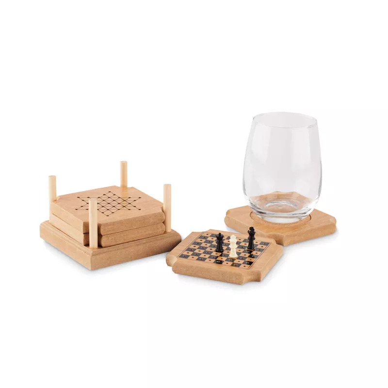 Podstawki z korka i MDF z 4 grami COASTGAME - Drewna (MO6382-40)