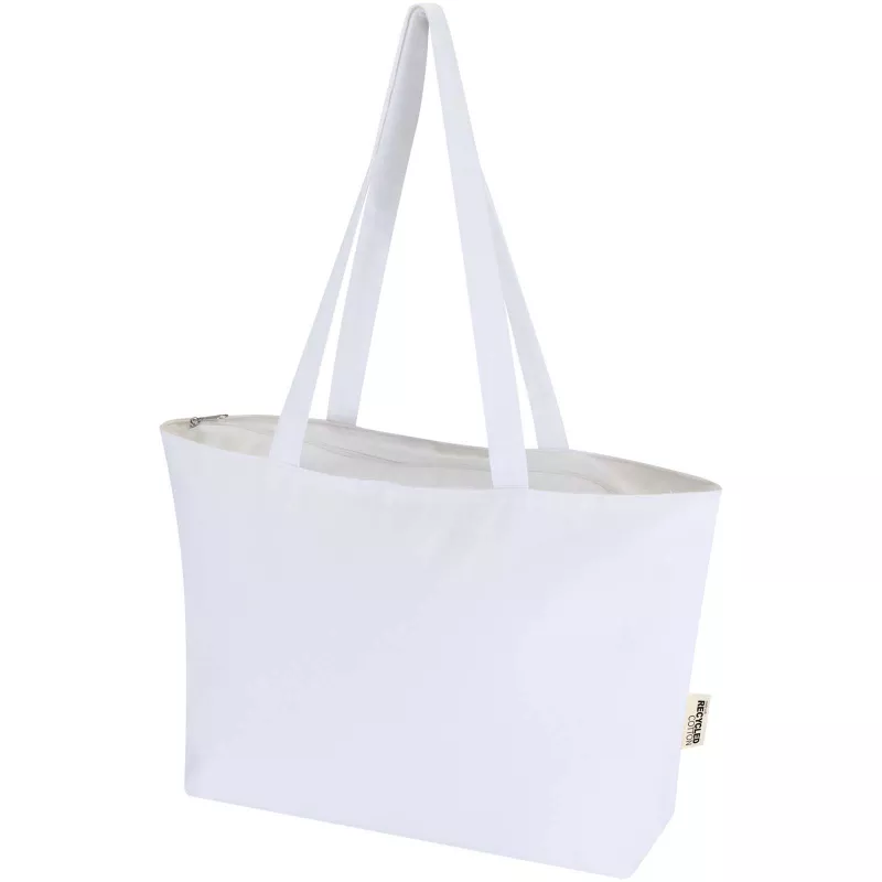 Torba bawełniana 320 g/m², 47x11x30,5cm Ningbo, zapinana na suwak - Biały (12033101)