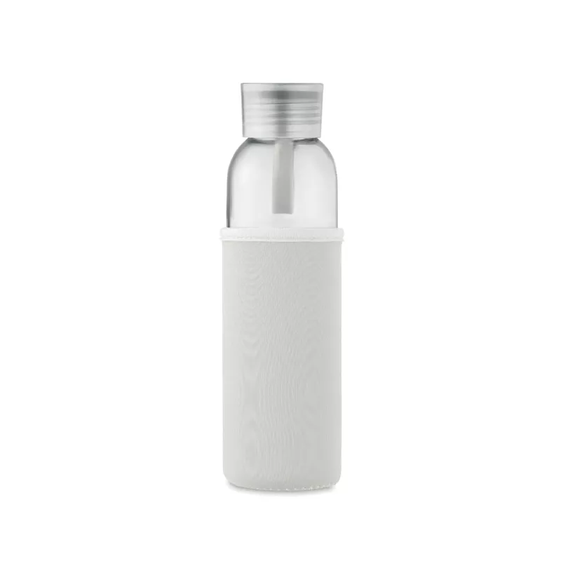 Butelka szklana z recyklingu 500 ml w etui EBOR - Bezowy (MO2089-13)