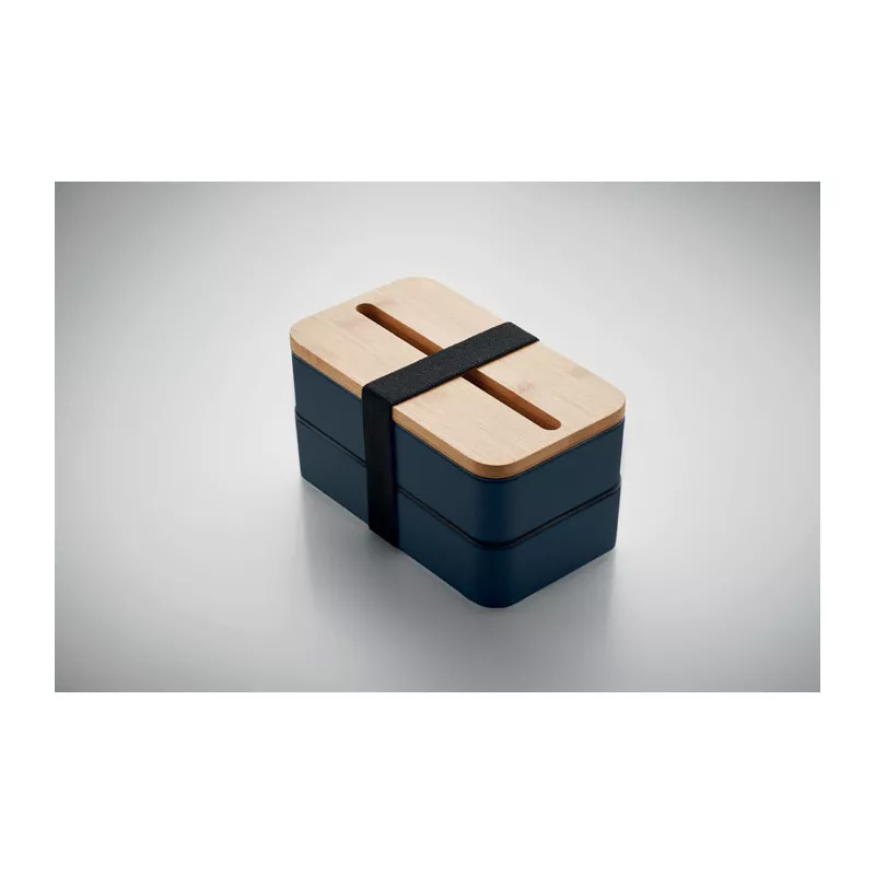 Lunchbox dwupoziomowy 2x400 ml ze sztućcami WINT - Francuski Granat (MO2088-85)