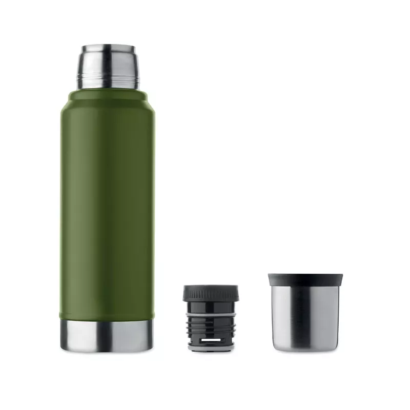 Termos stalowy z kubkiem 1000 ml NYIMA - Ciemnozielony (MO2710-60)