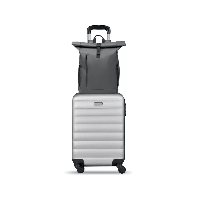 Plecak rolltop na laptop RPET 600D BANGKOK ROLL - Kamienny Szary (MO2643-15)