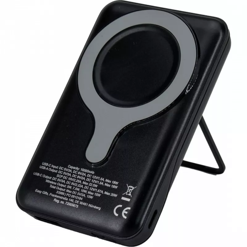 Power bank 10000 mAh z ładowarką indukcyjną VENTURA - czarny (399903)