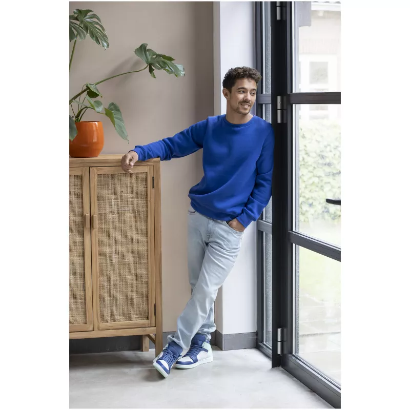 Męska bluza z okrągłym dekoltem Zenon - Szary melanż (38231-H_GREY)