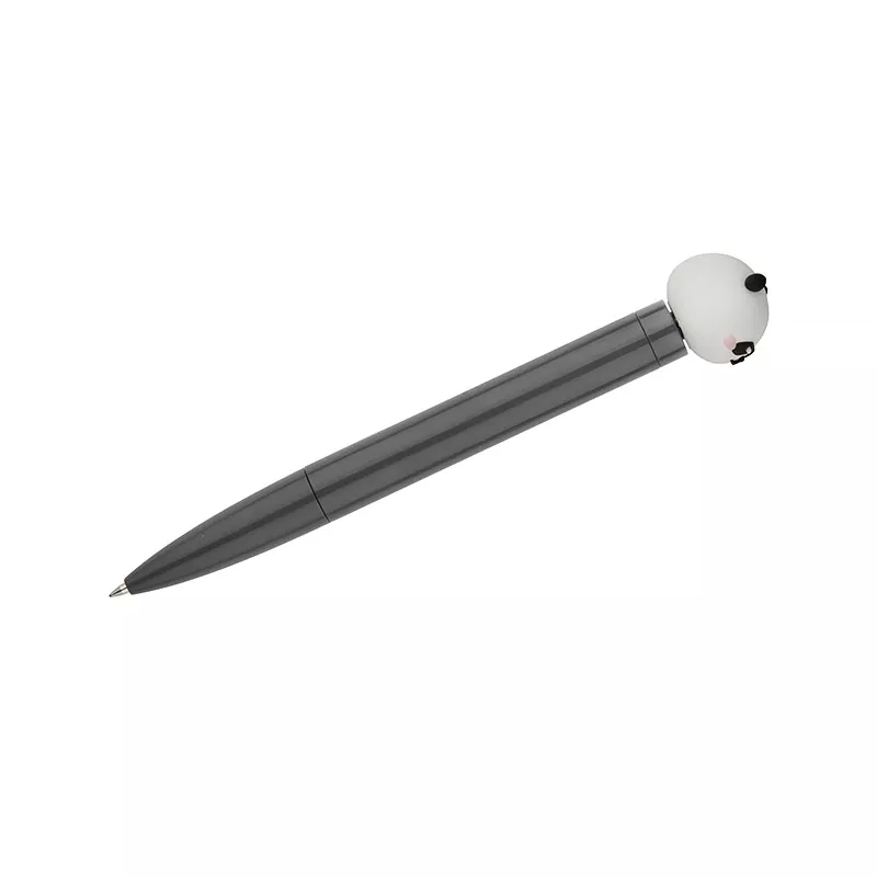 Długopis ze spinerem SKIPPI - Jabłko - szary (19828-14)