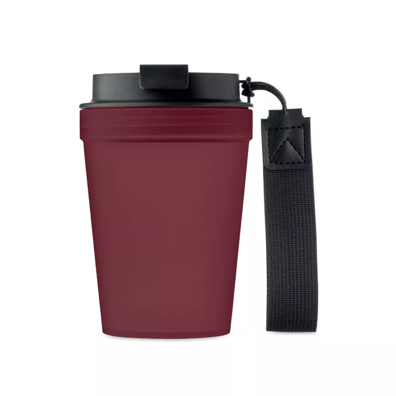 Kubek z PP z paskiem 300 ml ISFORDEN TUMBLER - Burgund (MO2670-02)