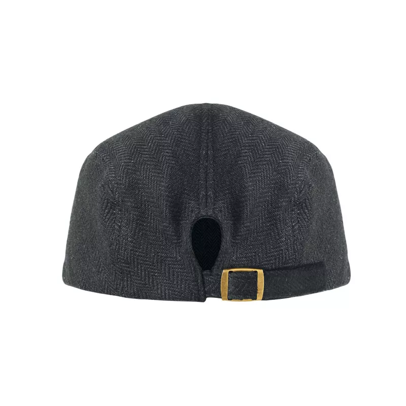 Czapka kaszkiet melanżowa 335 g/m² BLIND PEAK - Czarny (MO2966-03)