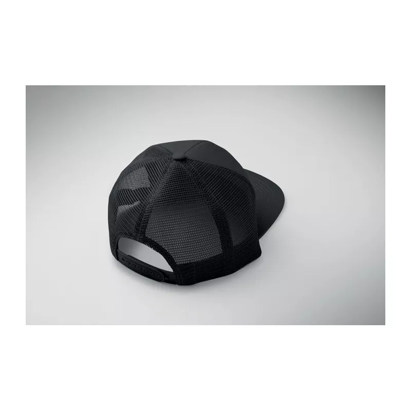 Czapka z płaskim daszkiem 7-panelowa BEAD - Czarny (MO2866-03)